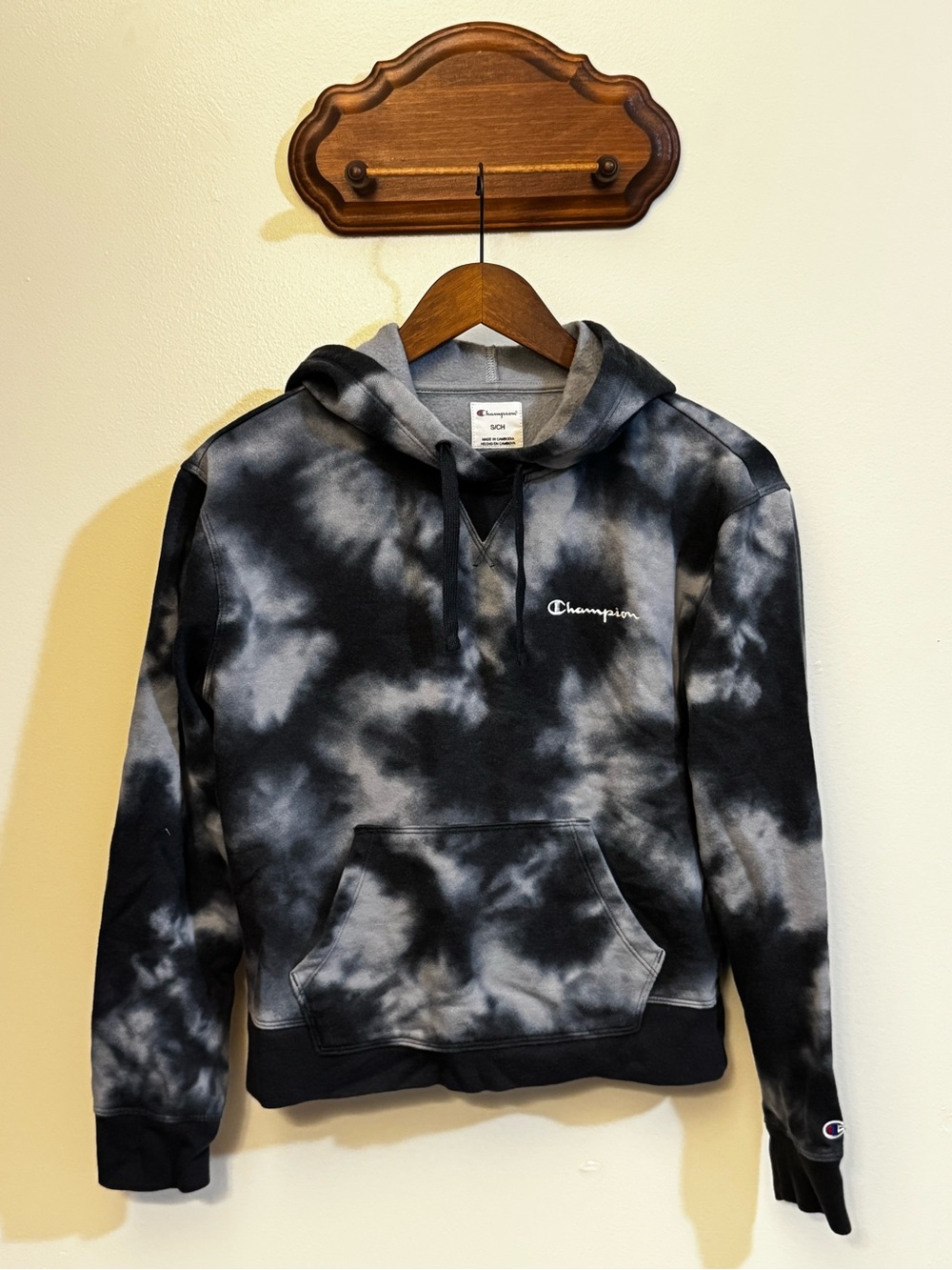 Champion Gray Tie-Dye Hoodie Sweatshirt